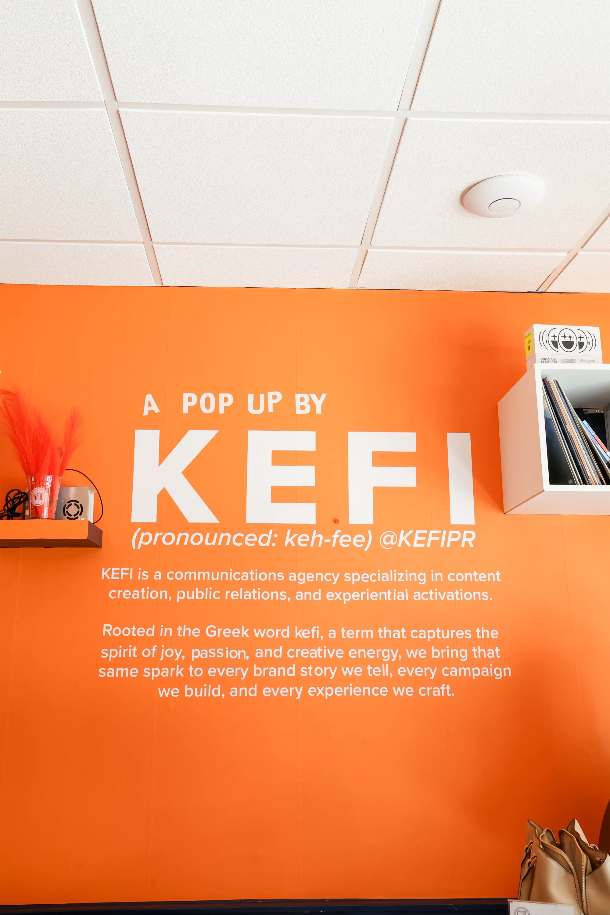 KEFI Studio signature wall